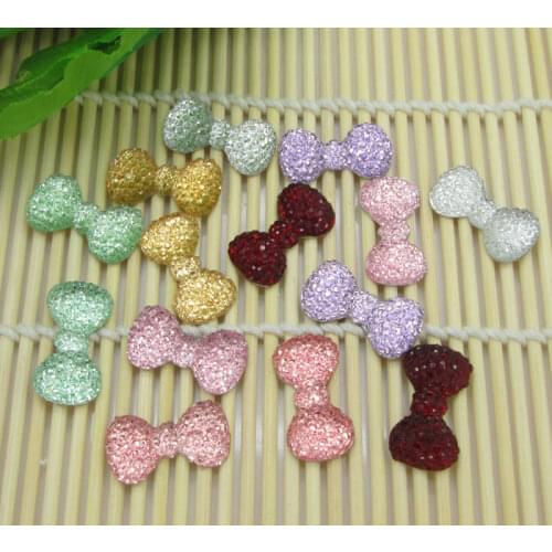50Pcs Mixed Bow Bling Shiny Resin Decoration Crafts Beads Flatback Cabochon Scrapbook DIY Embellishments Accessories Buttons