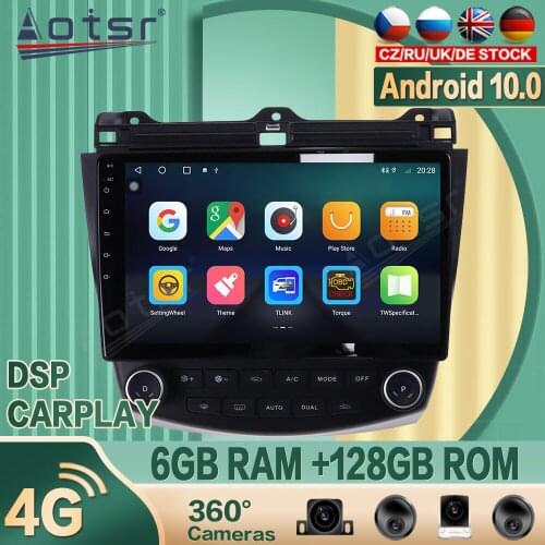 6+128G For Honda Accord 2003 - 2007 Android Car radio Player GPS Navigation 360 camera Auto Stereo Vide Multimedia DSP carplay