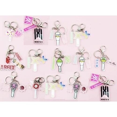 KPOP NCT TWICE X1 IZONE IU WJSN MAMAMOO AB6IX RedVelvet StrayKids Monsta X Keychain Key wallet Chain Ring Pendant New