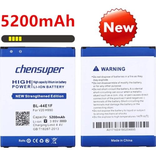 Chensuper 5200mAh BL-44E1F Replacement For LG V20 battery H990 F800 battery
