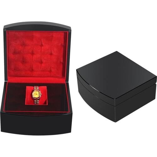 Wood Watch Organizer Wristwatch Box Holder Single Grid with Removable Pillow for Personal Use Wedding Collector Holder Display