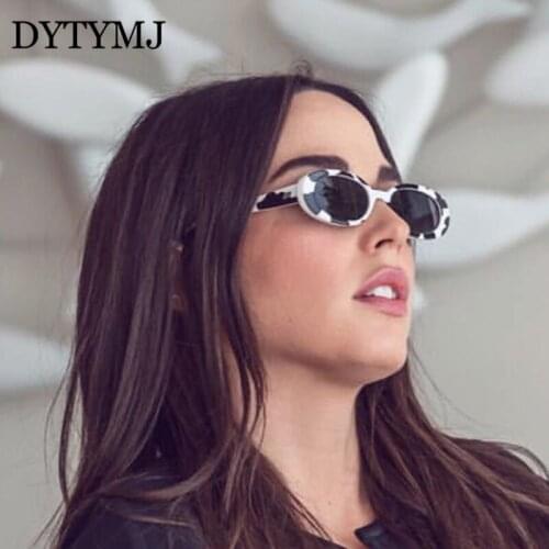 DYTYMJ Small Oval Sunglasses Women Vintage Round Sun Glasses Women Pink Clear Shades for Female Retro Gafas De Sol Hombre