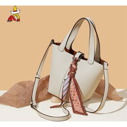 European Fashion Female Silk Scarf Tote Bag 2021 New Quality PU Leather Womens Designer Handbag luxury Shoulder Messenger Bags