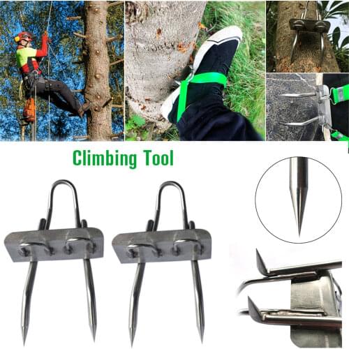Tree Climbing Tool Stainless Steel Climbing Tree Shoes Pole Climbing Spikes For Hunting Observation Picking Fruit Climbing Tool