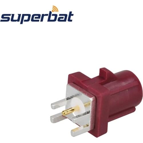 Superbat Fakra D Plug End Launch PCB Mount Straight Bordeaux Violet RF Coaxial Connector for Car GSM Cellular Phone