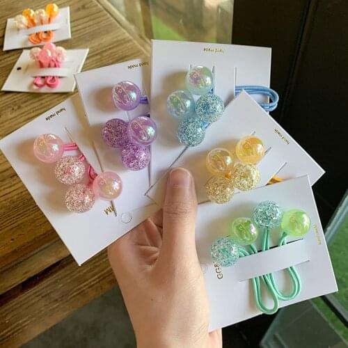 Colorful Crystal Ball Elastic Hair Bands For Gilrs Rubber Band Hair Accessories For Children Hair Ties Gum for Hair