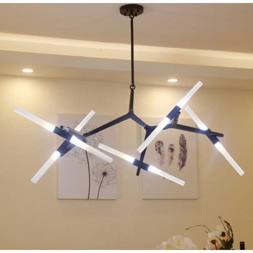 Nordic modern minimalist LED metal black/gold chandelier living room bedroom dining kitchen firefly branch G9 chandelier
