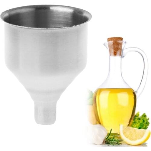 Small beautiful Stainless Steel Filling Small Bottles Flasks Kitchen Spices Liquid Funnel Refill