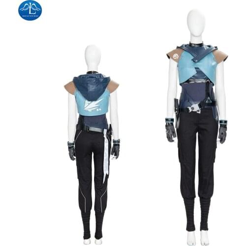 ManLuYunXiao Game Valorant Jett Cosplay Costume Leather Outfit Women Game Valorant Cosplay Coat Vest Custom Made Halloween