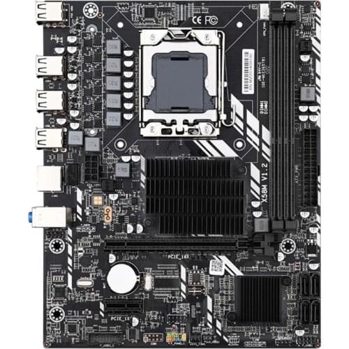 X58M 2.0 Computer Motherboard DDR3x2 Memory Slots SATA2.0 NVME M.2 PCI-E 16X Gigabit Adaptive Network Card 32GB USB2.0