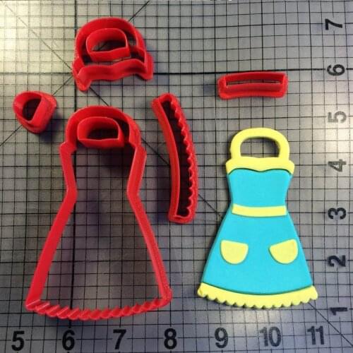 Cute Apron Dress Jacket Cookie Cutter Cupcake Fondant Cupcake Top Made 3D Printed Cookie Cutter Set Cake Decorating Tools Mould