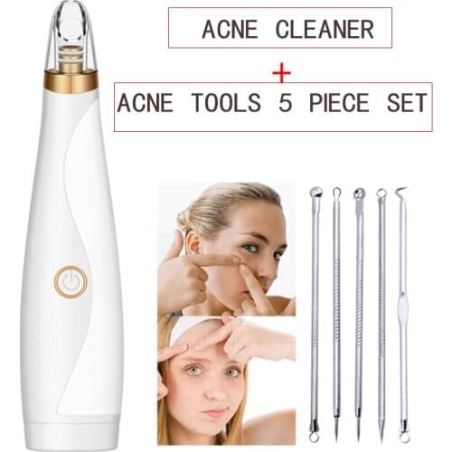 Powerful Suction Blackhead Remover Vacuum Face Deep Pore Vacuum Acne Cleaner + 5pcs Acne Removal Needle Pimple Dark Spot Machine