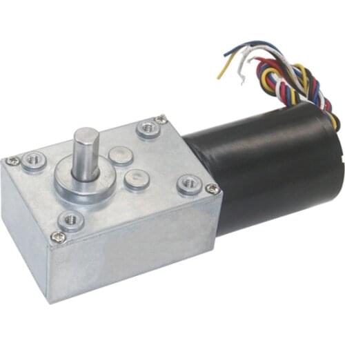 Powerful 12V 24V DC Brushless Worm Gear Motor With Speed Feedback Reverse PWM Speed Regulation Gearmotor