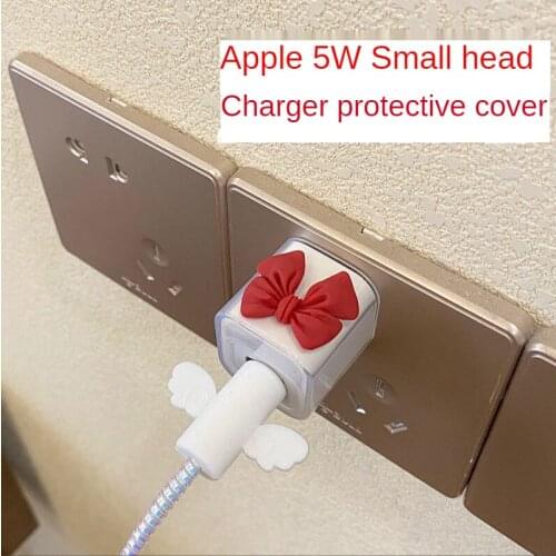 Cartoon Applies To IPhone 5W Charging Head Protective Cover IPhone 11PRO / X / XR / Max Transparent Cartoon Dust Cover Housing