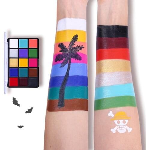 Face Body Paint Set 15 Colors Makeup Palette Washable for Costumes Parties Theater Special Effects and Festivals EF
