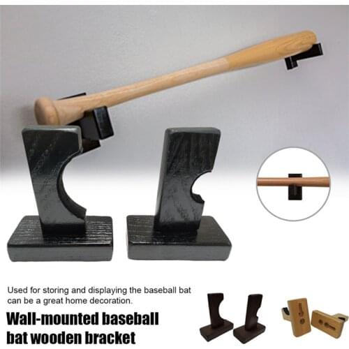 Wholesale Wall-mounted Baseball Bat Bracket Wooden Sturdy Baseball Bat Display Holder for Home Living Room Bedroom NOV99