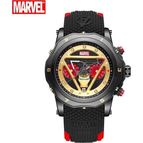 Disney Original Iron Man Japan Quartz Casual Wrist Watches Marvel Sapphire Crystal 100M Waterproof Luminous Hands Silicone Band