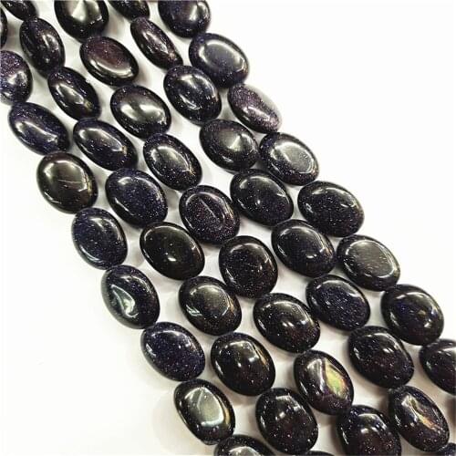 1 Strand/28pcs 14x10x5mm Wholesale Blue Sand Stone Oval Loose Beads DIY Jewelry Accessories 15.5inch S401