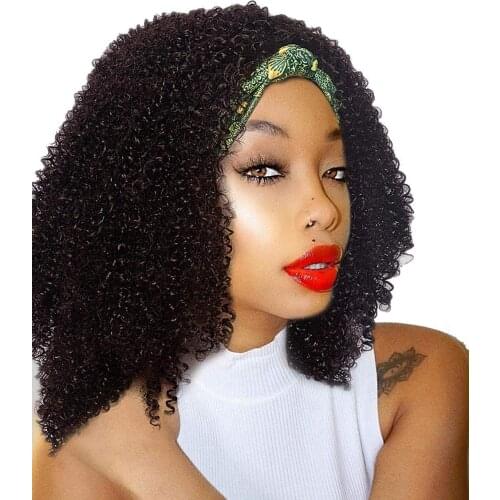 AIDAIYA Headband Wigs Short Afro Kinky Curly Wig Synthetic Wigs For Black Women Heat Resistant Fiber Hair Wigs