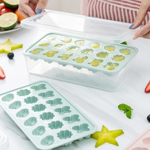 18 Grids Plastic Butterfly Flower Shaped DIY Ice Cube Tray Mould Kitchen Tool