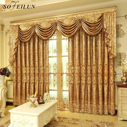 Luxury European Embroidered Curtains for Living Room Coffee Curtains for Bedroom Embroidered Voile Tulle Curtains for Kitchen