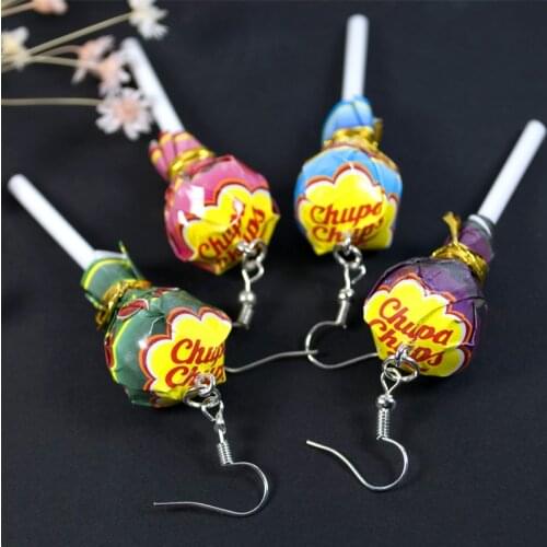 Earring For Women Resin Simulation Lollipop Drop Earrings Children Jewelry Custom Made Handmade Cute DIY Candy Gift