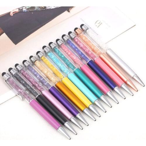 Crystal Diamond Ballpoint Pen Stylus for iPad iPhone Android All Capacitive Touch Screen Device For Office&School Supplies