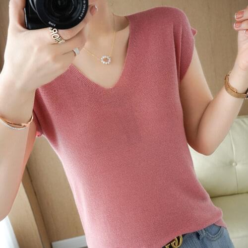 Smpevrg Women's Knitted T-shirts