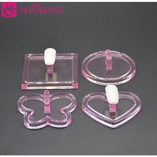 1pc Nail Art Heart Shaped Acrylic Tips 3D Design Practice Training Display Stand Holder Showing Shelf Manicure Tools