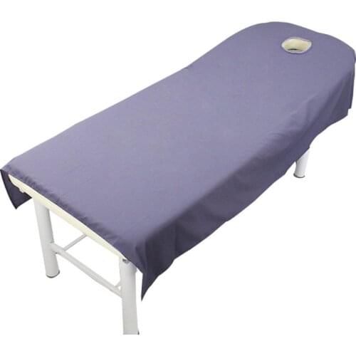 1Pcs Beauty Massage Bed Bedsheet Microfiber Comfortable Wrinkle Resistant Plain Sheet Table Cover With Hole Home Textile