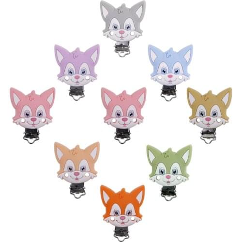 Kovict 10/20/50pcs Fox Silicone Pacifier Clips BPA Free Cartoon Animal Teether Beads Pacifier Clip Baby Oral Care Nurse Toys