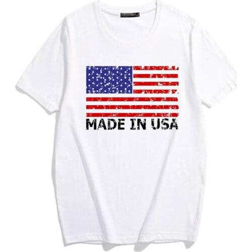 2021 Summer Women t shirt Round neck Short Sleeve T USA printed Tshirt Harajuku tshirt ladies Tshirt Simple White T-shirt female