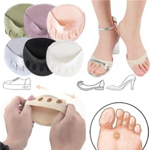 7Colors Anti-slip Invisibility Ice Silk Forefoot Calluses Summer Sponge Mat Comfortable Foot Pain Care Open Toe Socks