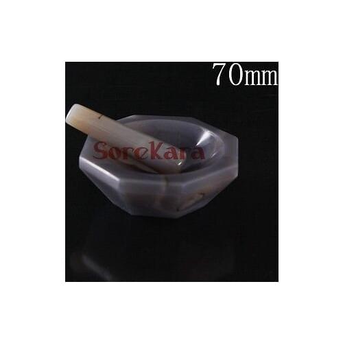70mm Agate Mortar and Pestle Mixing Grinding Bowl Set Lab Kit Tools Agate Stone Mortar