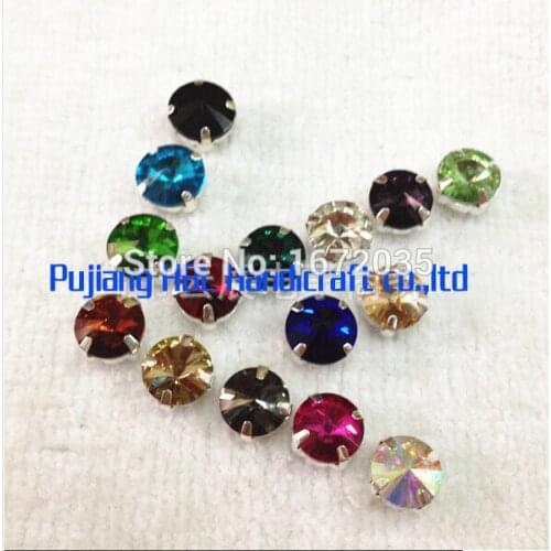 Free shipping 12mm 100pcs crystal pointack beads garment accessaries crystal rivoli rhinestones