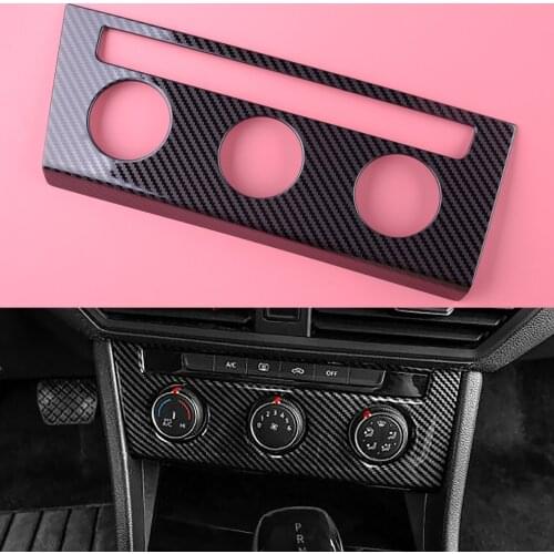 CITALL Carbon Fiber Style Stainless Steel Console Switch Adjust Panel Cover Trim Fit for VW Jetta MK7 2019+ Car Decoration