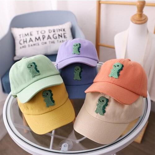 Kids Hat Cap Cartoon Dinosaur Baseball Caps Soft Cotton Outdoor Girl Sun Bonnets Adjustable Spring Autumn Boy Snapback Hats 1-5Y