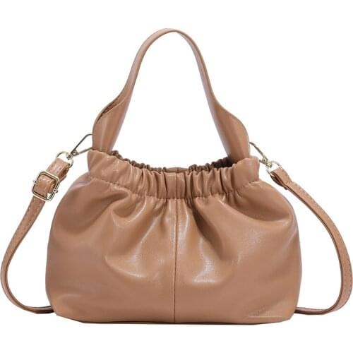 Designer Fashion Ladies Shoulder Bag Elastic Band Open Cross-body Shoulder Bag Solid Color Small Handle Bag