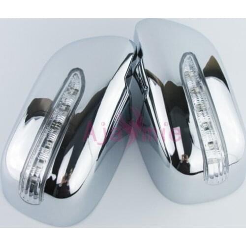 For Toyota Yaris 2005-2012 Side Mirror Cover Rear View Overlay With Turn Singal LED Lamp Car Styling Chrome Accessories