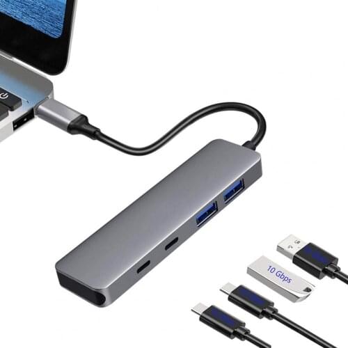 Type-C Hub 4 Port High Speed Portable 2 USB-C 2 USB-A 3.1/3.2 Docking Station Computer Accessories