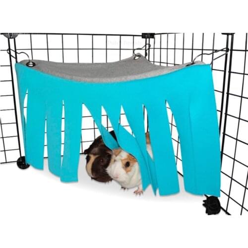 Tortoise hamster hammock, hamster hiding on the bed in the house tent cage with pet rabbit guinea pig , pet shelter