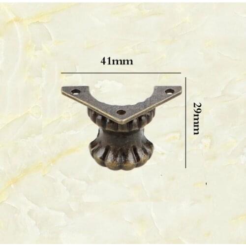 JD 4pcs Large 41*29mm Foot Decoration Box Wooden Box Antique Foot Pad Animal Foot Furniture Hardware
