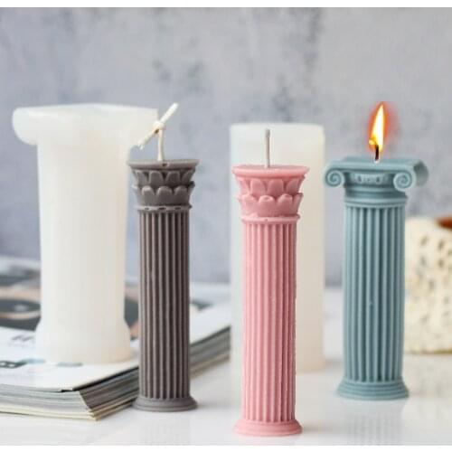 Classic Roman Column Candle Silicone Mold DIY Aromatic Soap Candle Making Resin Soap Mold Gifts Craft Home Decor Supplies