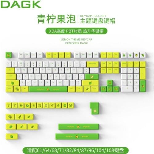 Lemon Tree Cherry / XDA Height Optional Keycaps Designer by DAGK Transparent MX Switch Mechanical Keyboard Keycaps for PC Laptop