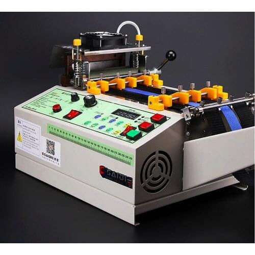 140T computer hot and cold Cloth belt cutting machine, magic adhesive tape zipper webbing machine elastic belt automatic cutting