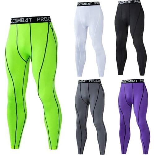 Men Compression Tight Leggings Running Sports Male Gym Fitness Jogging Pants Quick Dry Trousers Workout Training Yoga Bottoms