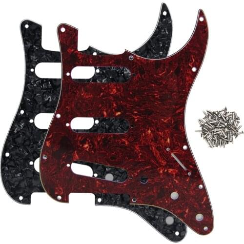 NEW 2PCS/Pack SSS Strat Guitar Pickguard 11 Holes Scratch Plate with Mounting Screws for FD ST Style Electric Guitar Replacement
