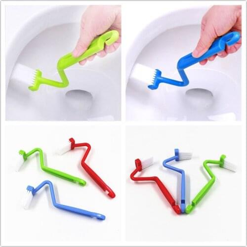 2018 Newest Hot Useful Curved Small Bathroom Kitchen Toilet Cleaning Brush Corner Rim Cleaner Curved Bowl Handle Home Cleaning
