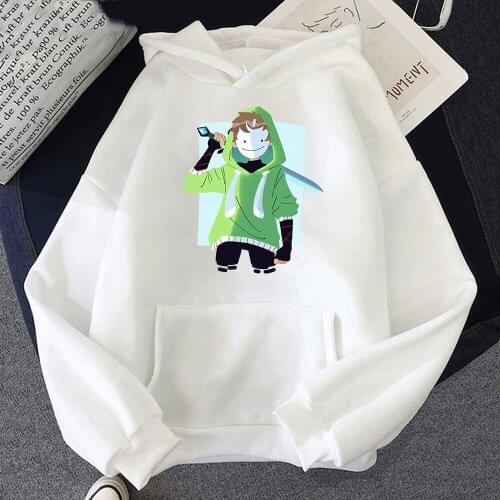 Newest Korean Kawaii Anime Dream SMP Hoodie Sweatshirt Women/Men Smile Boys Take The Sword Pirnt Pullovers Plus Size Unisex Tops