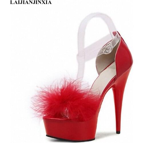 LAIJIANJINXIA New Sexy 15CM High-Heeled Sandals Nightclub Classics Platform Pole Dancing Shoes wedding High Heels Womens Shoes